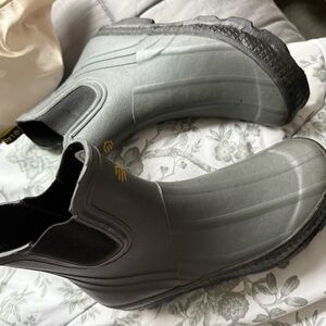 Lacrosse Gray Ankle Rain Boots with Yellow Logo